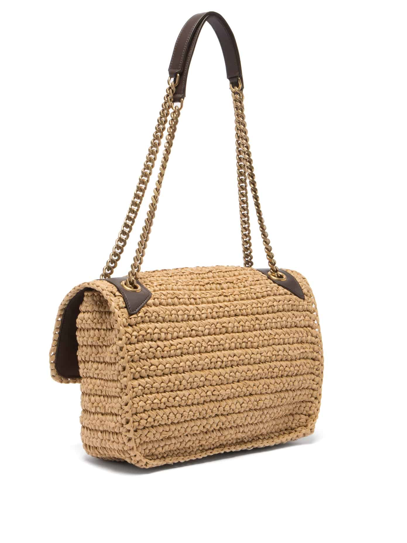 YSL Niki Medium Raffia Shoulder Bag