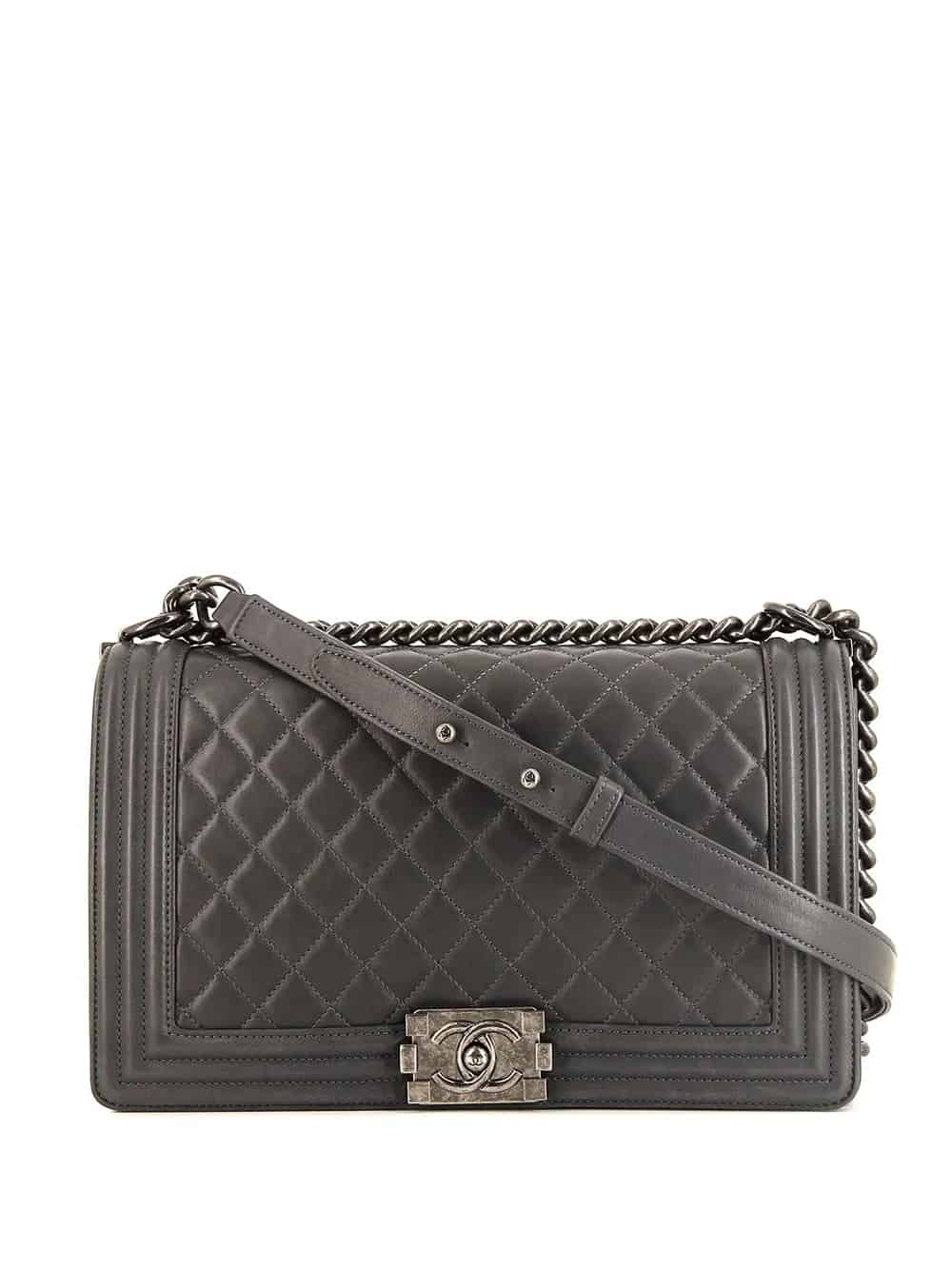 Chanel Boy Gray Shoulder Bag