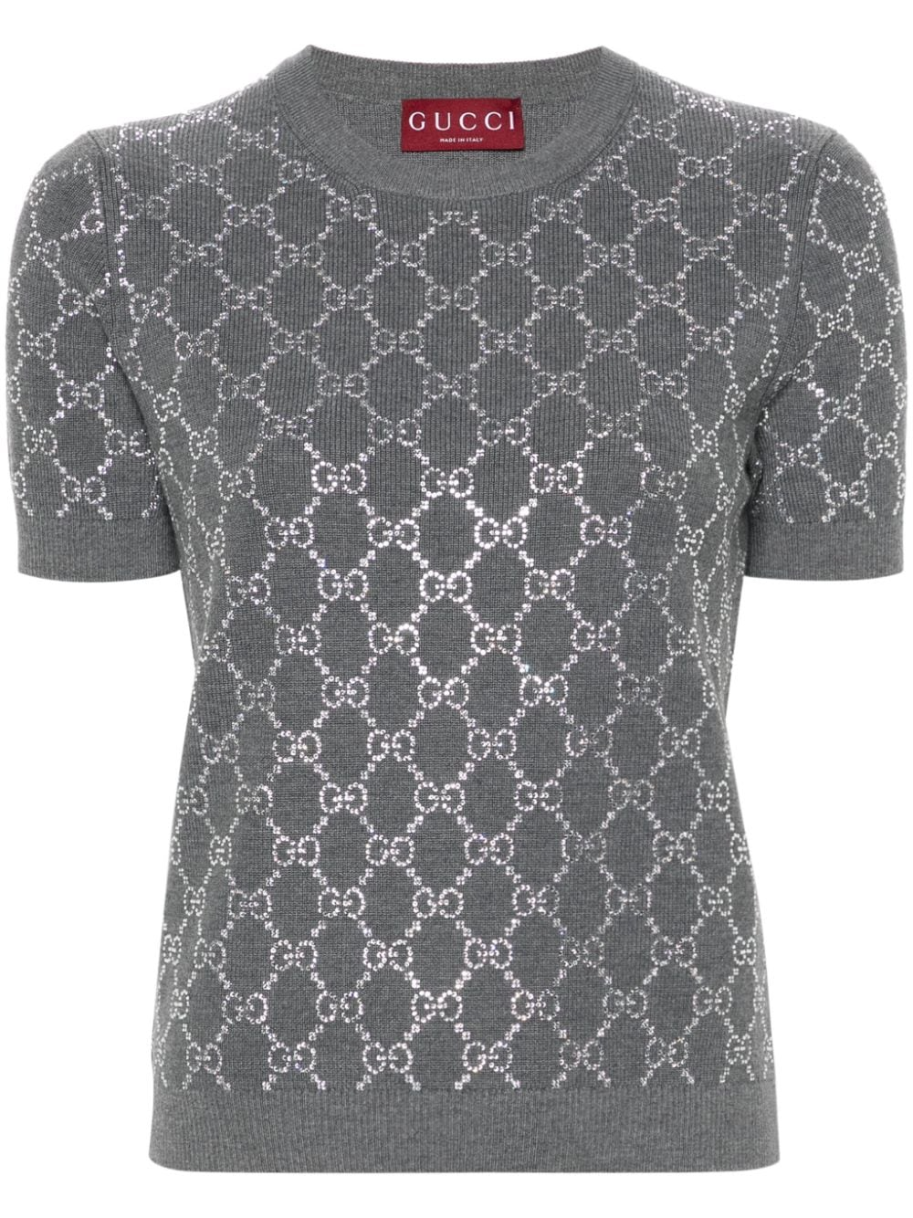 Gucci Rhinstone Knitted T-Shirt