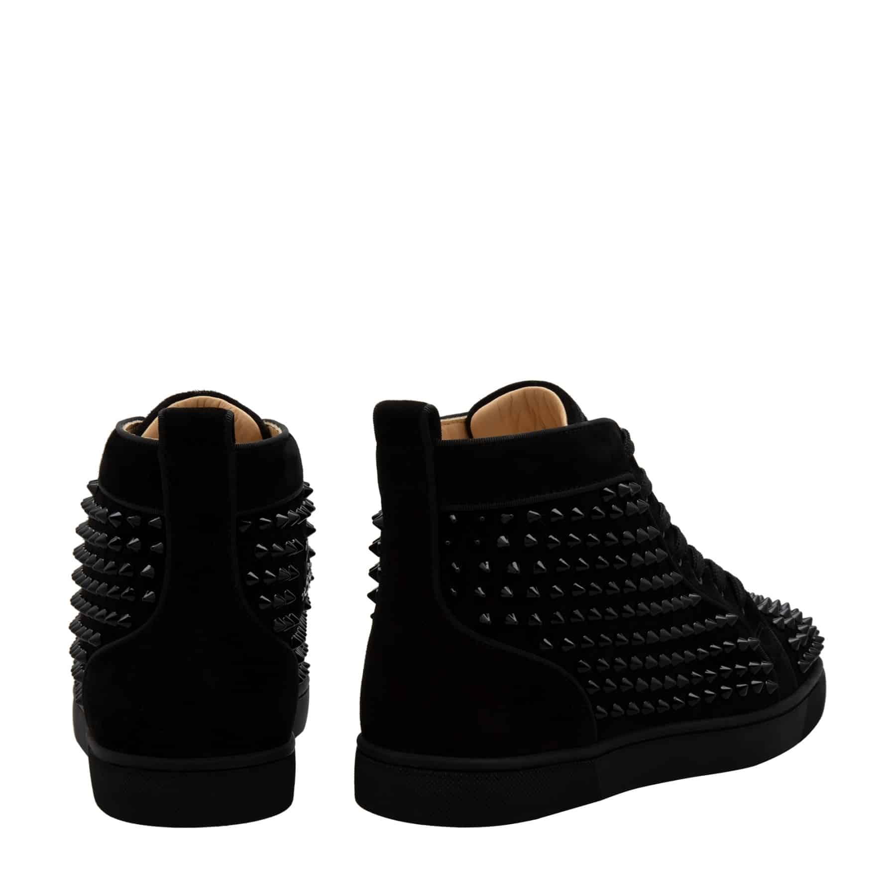 Christian Louboutin Louis Black Suede Spikes Sneaker