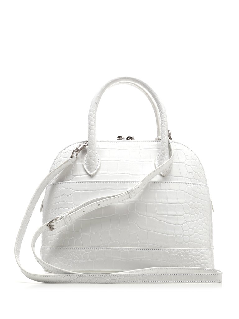 Balenicaga Ville White Croc Small Bag