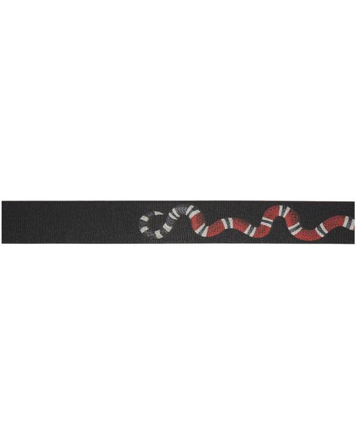 KingSnake Print Gg Supreme Belt - Black