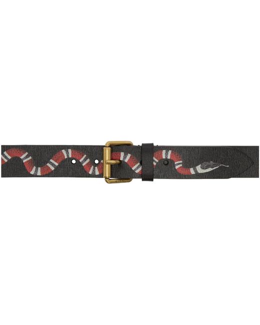 KingSnake Print Gg Supreme Belt - Black