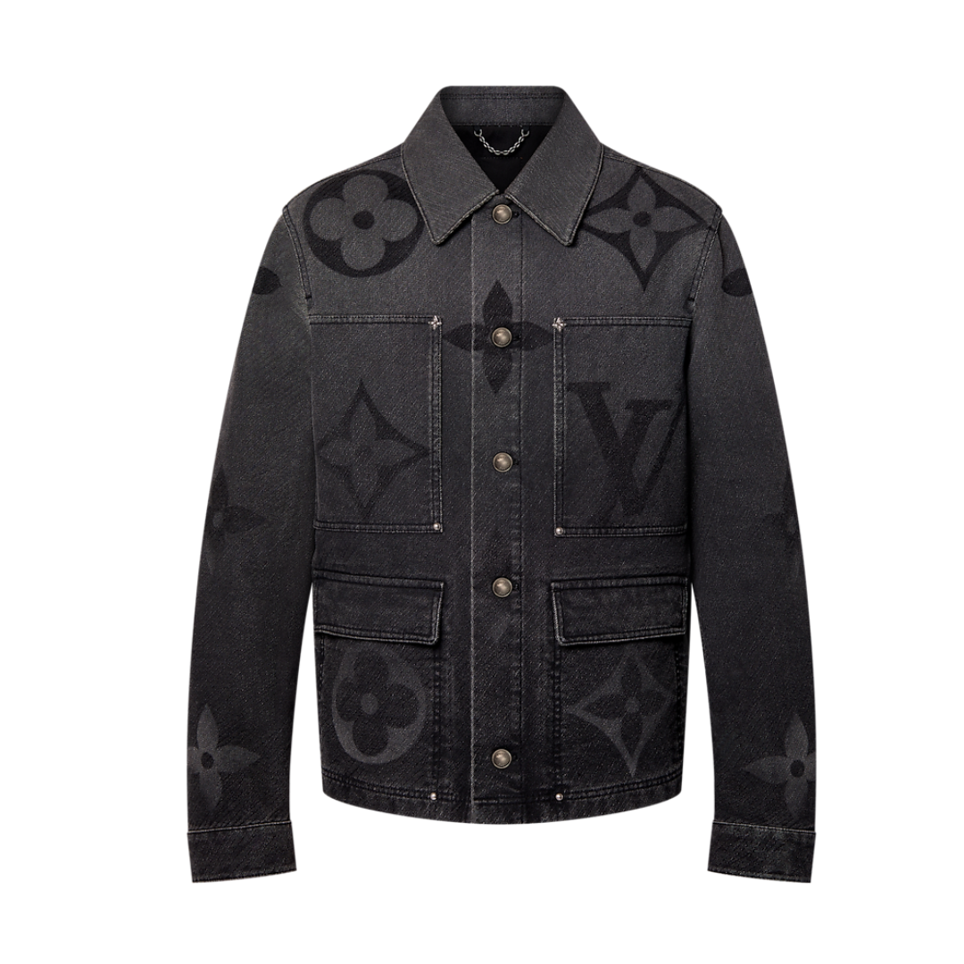 Lv Monogram Washed Denim Jacket