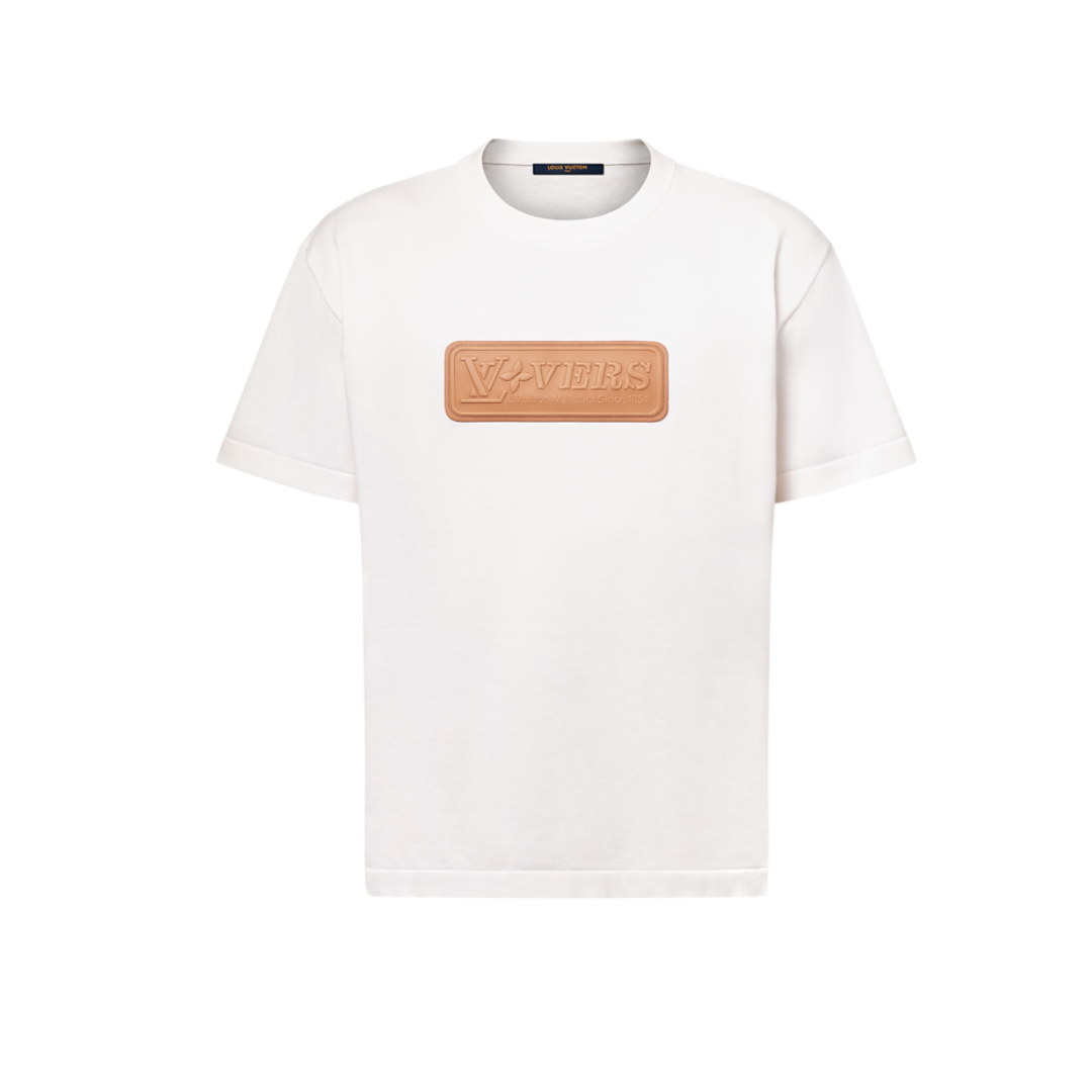 LV Leather Patch Knit T-Shirt