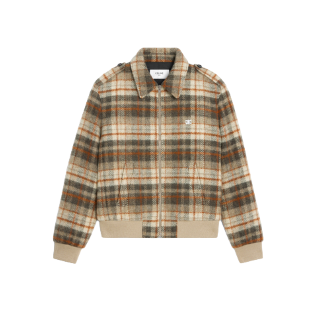 Celin Brushed Checked Tweed Jacket