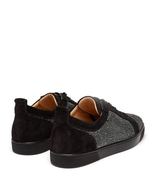 Christian Louboutin JR Black Strass Sneakers