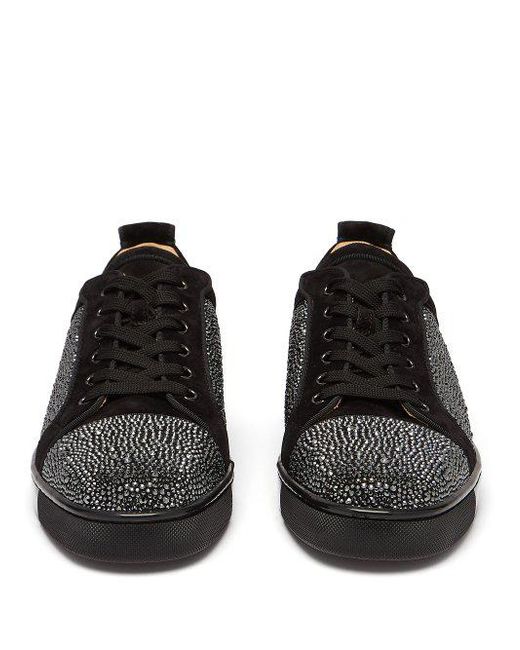 Christian Louboutin JR Black Strass Sneakers