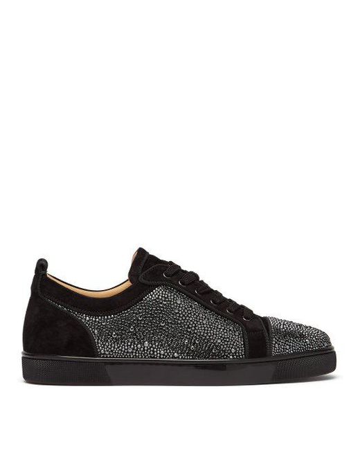 Christian Louboutin JR Black Strass Sneakers