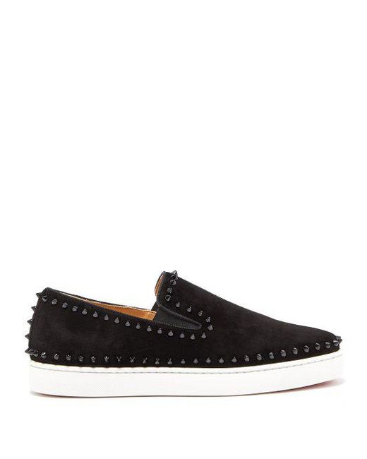 Christian Louboutin RollerBoat BlackWhite Suede Sneaker