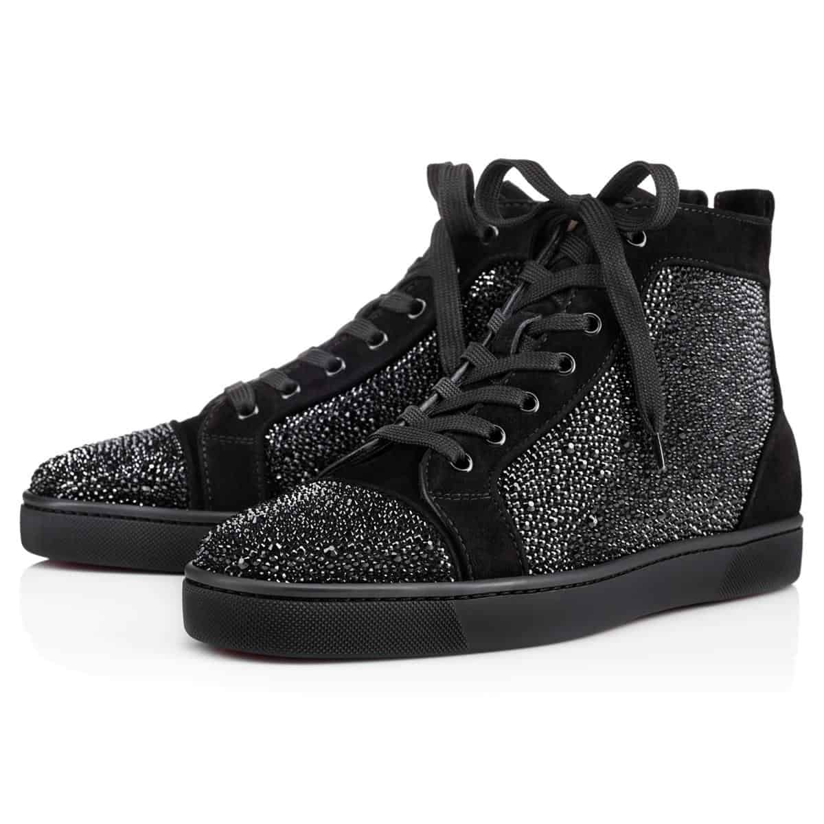 Christian Louboutin Louis Flat Calf Black Strass