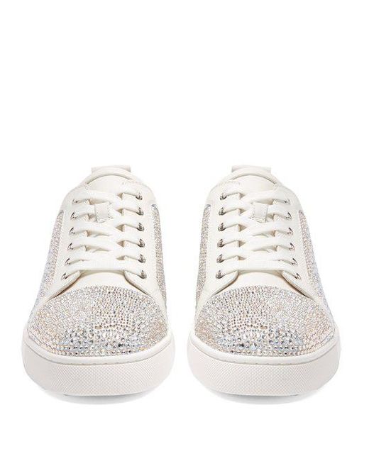 Christian Louboutin JR White Strass Sneaker