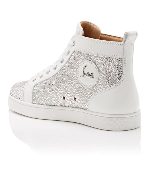 Christian Louboutin Louis Flat Calf White Strass