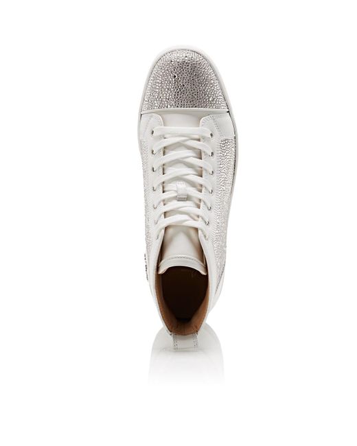 Christian Louboutin Louis Flat Calf White Strass