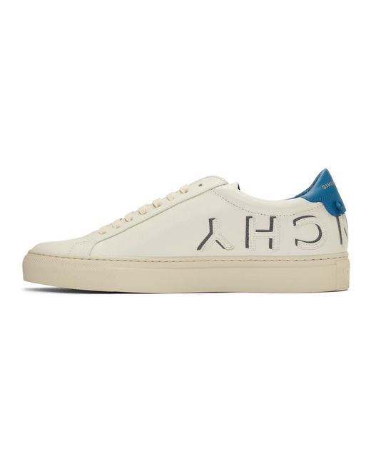 Reverse logo Urban street sneakers - White & Blue