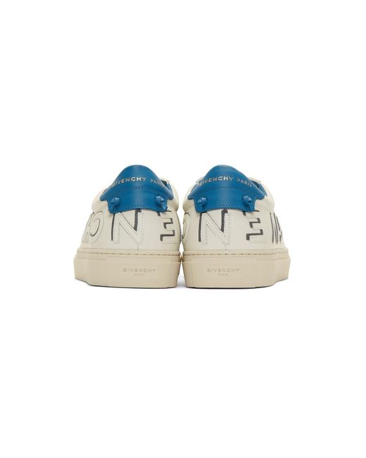 Reverse logo Urban street sneakers - White & Blue