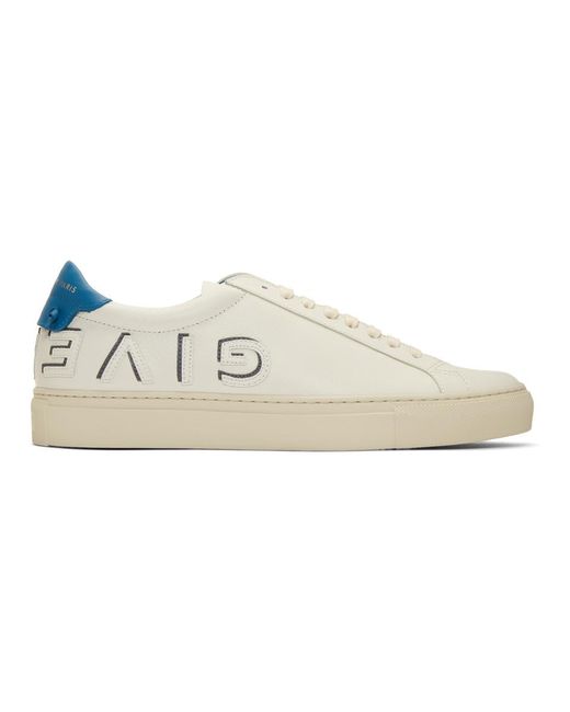 Reverse logo Urban street sneakers - White & Blue