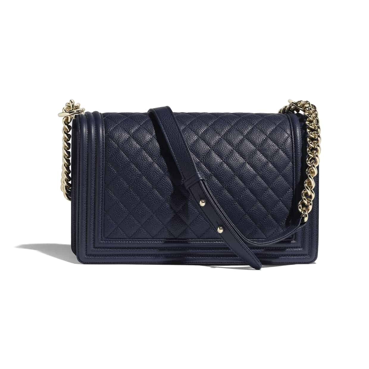 Chanel Navy Blue Large Boy Handbag