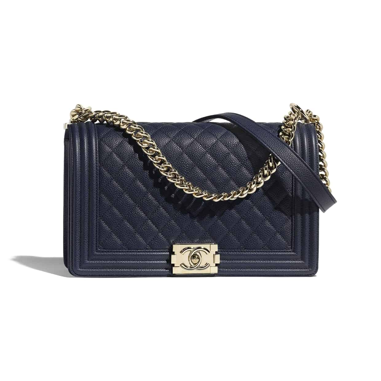 Chanel Navy Blue Large Boy Handbag