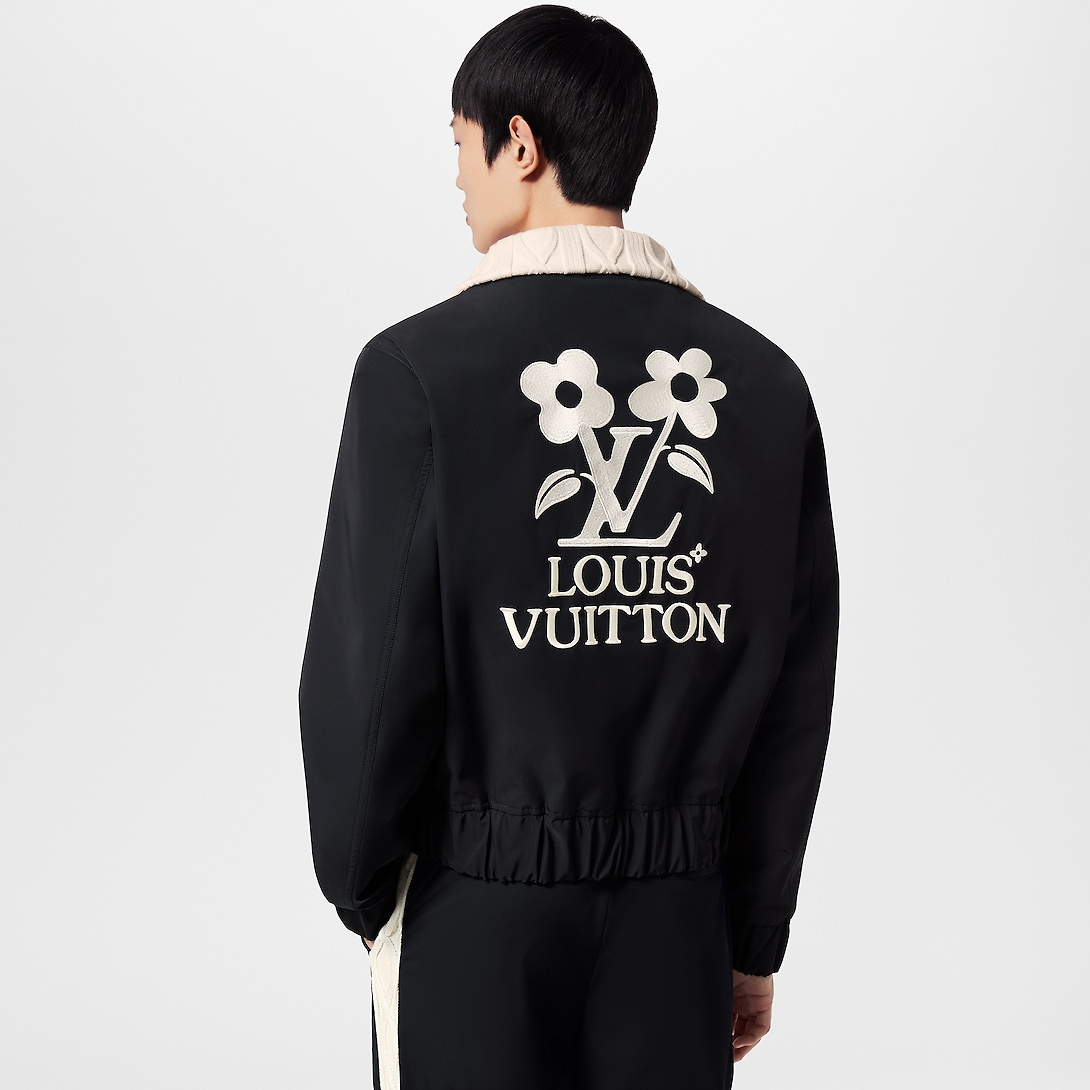 LV Knitted Collar Embroidered Technical Jacket