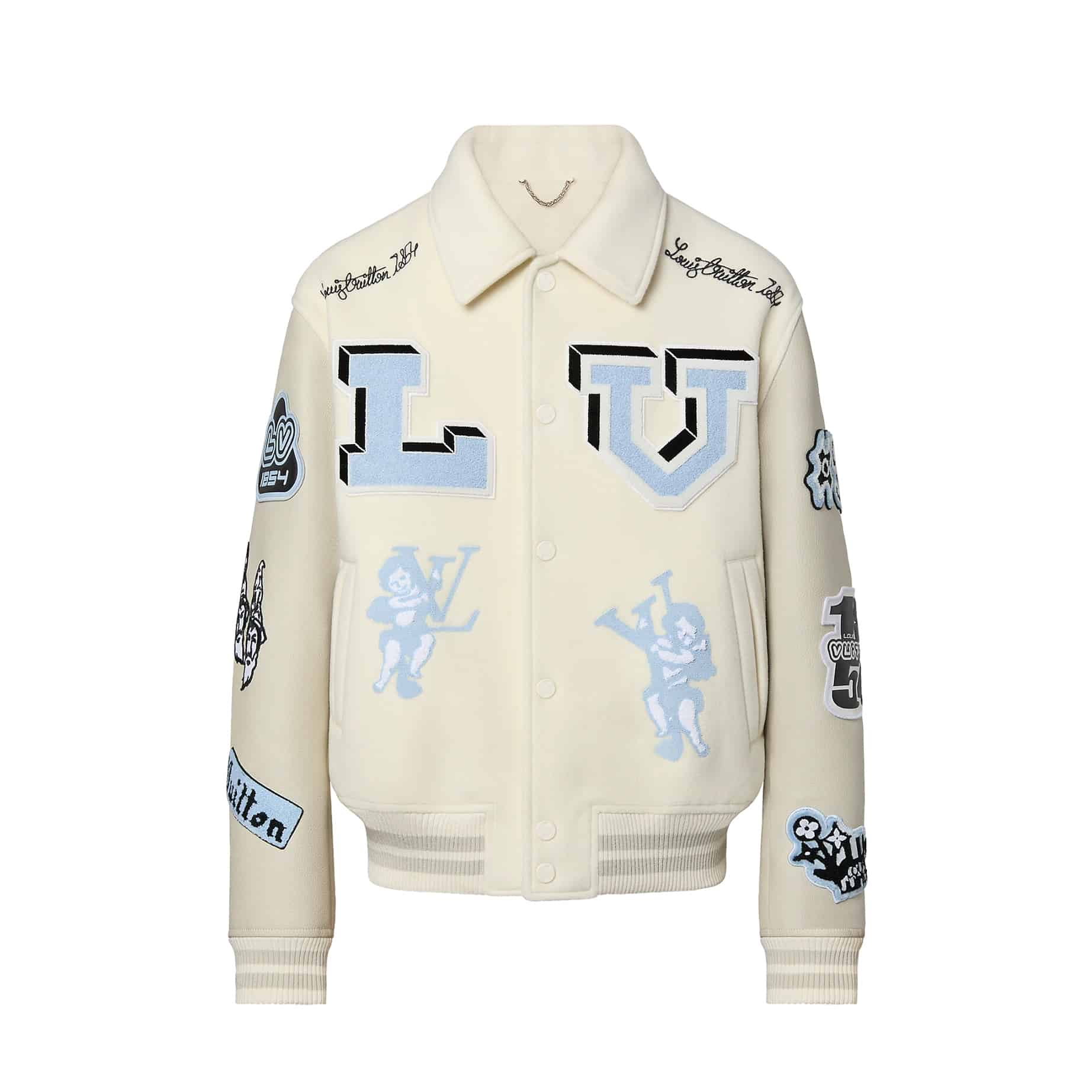 LV Multi Patches Mixed Leather Jacket